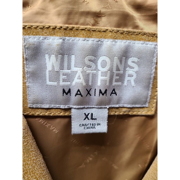 Wilsons Leather Maxima Tan Genuine Leather Button Up Jacket Coat XL For Spring! - Picture 4 of 4